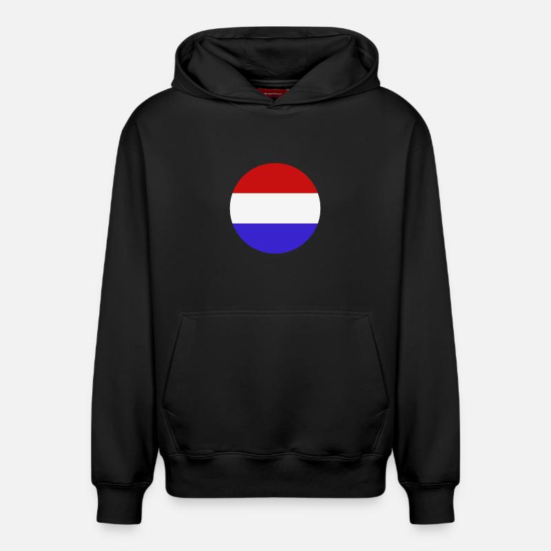 Drapeau rond des Pays-Bas - Sweat à capuche unisexe décontracté en coton biologique – de SPREAD - noir