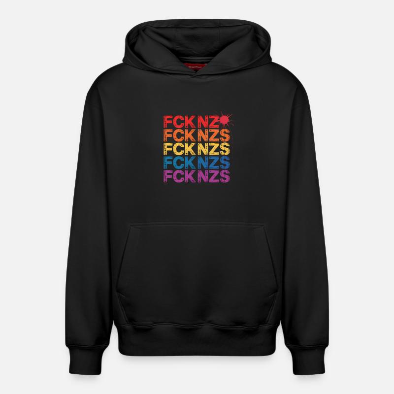 FCK NZS - Antifa Tee - Relaxed Unisex Organic Hoodie – von SPREAD - Schwarz