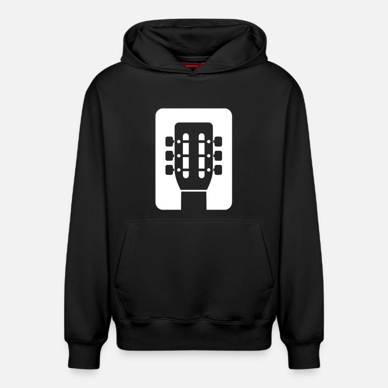 Emblème de guitare - Sweat à capuche unisexe décontracté en coton biologique – de SPREAD - noir