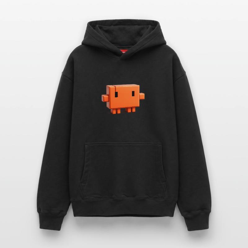 Claude Code Pixel 3D Maskottchen süßer Dev-Aufkleber Relaxed Unisex Organic Hoodie – von SPREAD