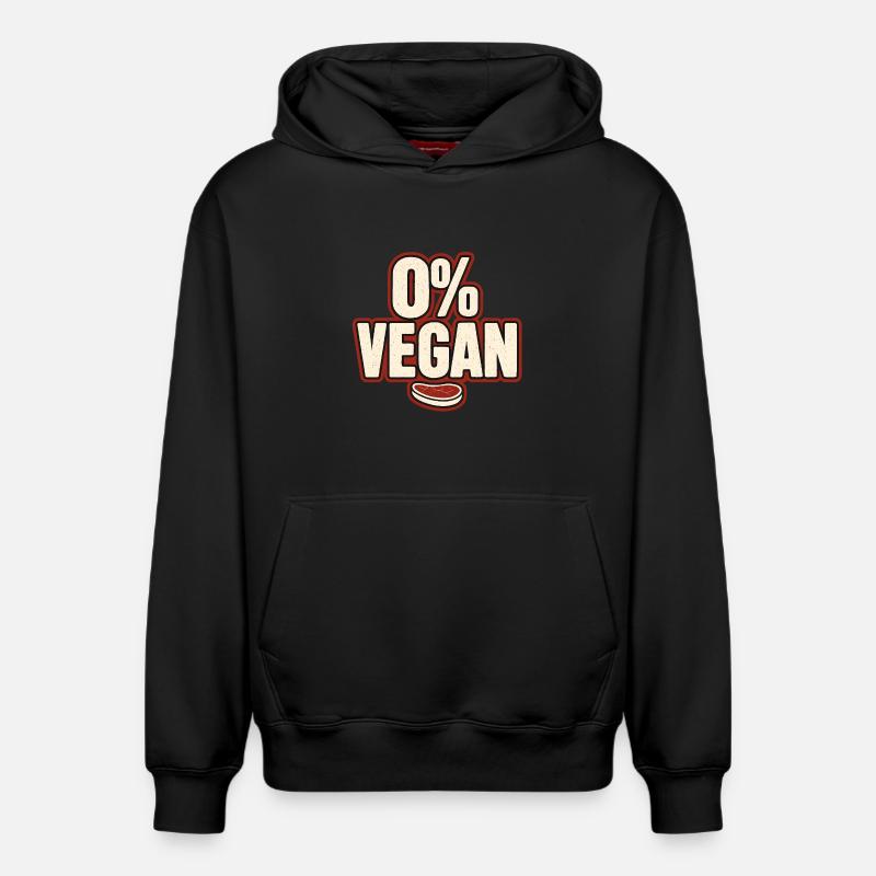 0 % Vegan – Déclaration rétro - Sweat à capuche unisexe décontracté en coton biologique – de SPREAD - noir
