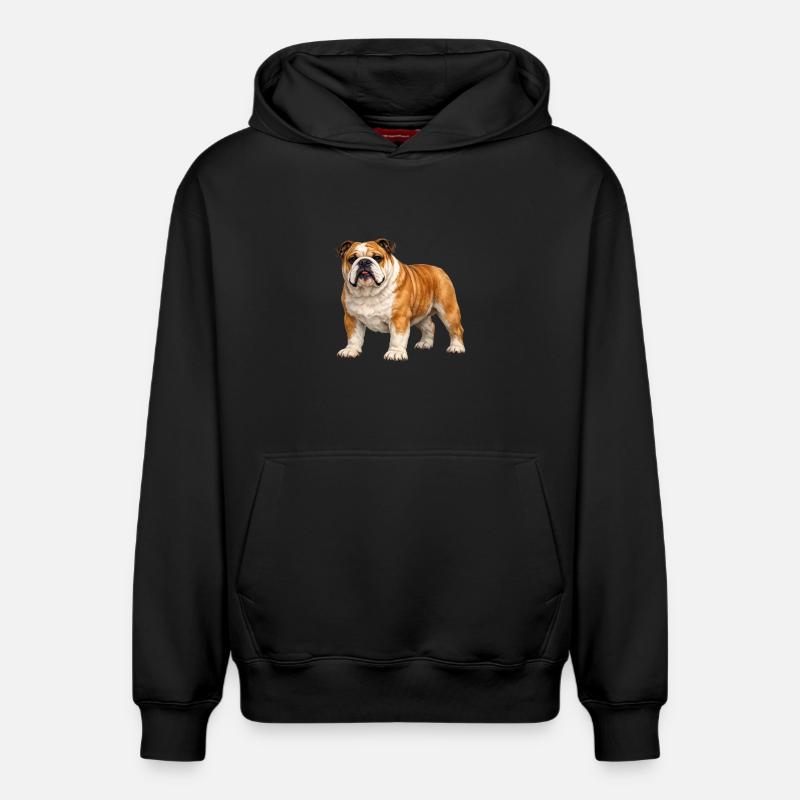 Bouledogue anglais - Sweat à capuche unisexe décontracté en coton biologique – de SPREAD - noir