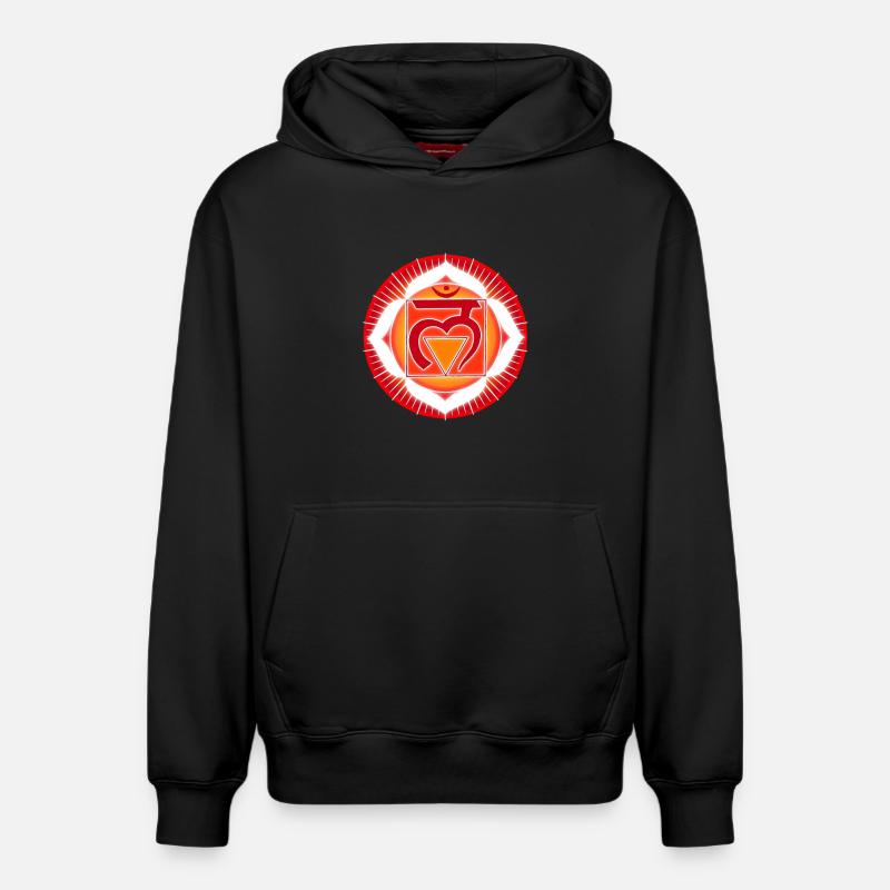 Muladhara Root Chakra - Relaxed Unisex Organic Hoodie – by SPREAD - black