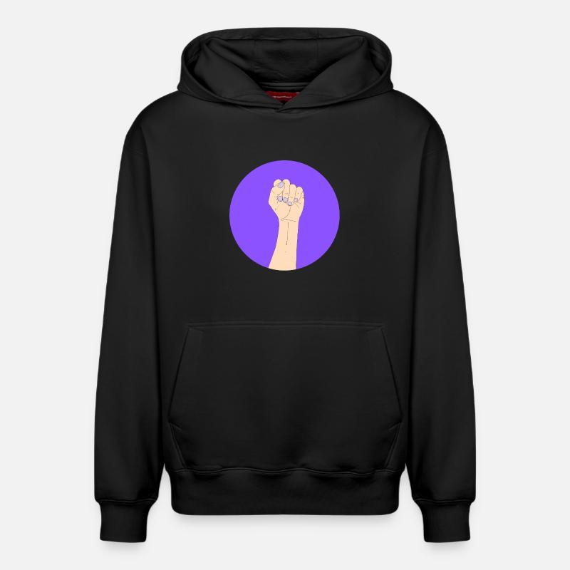 Autonomisation en violet - Sweat à capuche unisexe décontracté en coton biologique – de SPREAD - noir