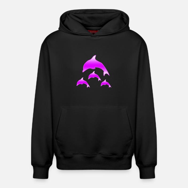 Dauphins - Sweat à capuche unisexe décontracté en coton biologique – de SPREAD - noir