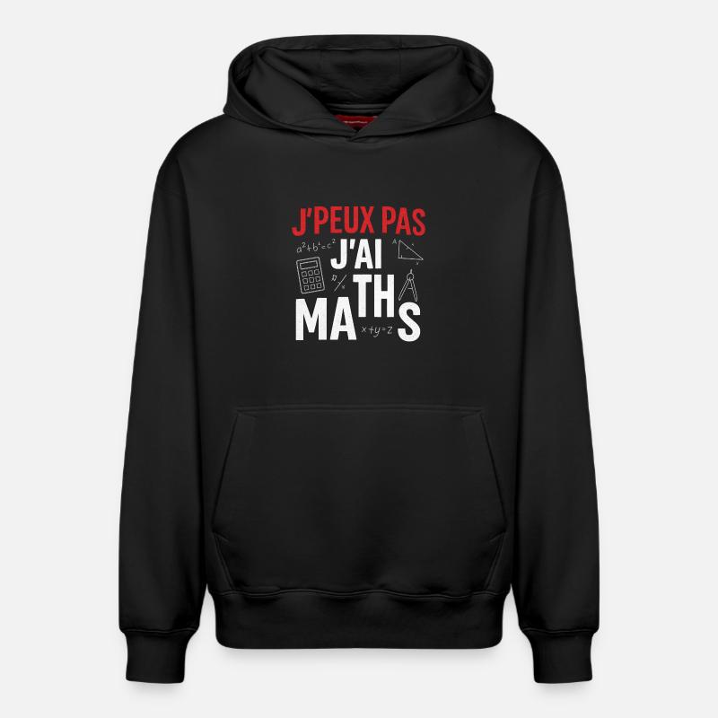 J'peux pas j'ai maths - Sweat à capuche unisexe décontracté en coton biologique – de SPREAD - noir