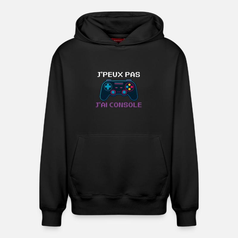 j'peux Pas j'ai Console - Sweat à capuche unisexe décontracté en coton biologique – de SPREAD - noir