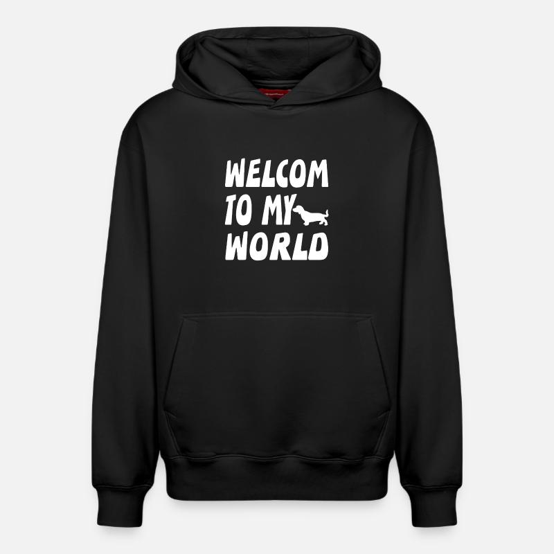 Teckel - Sweat à capuche unisexe décontracté en coton biologique – de SPREAD - noir