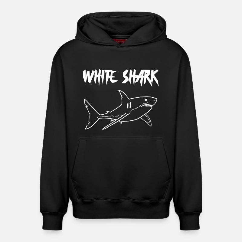 Requin blanc - Sweat à capuche unisexe décontracté en coton biologique – de SPREAD - noir