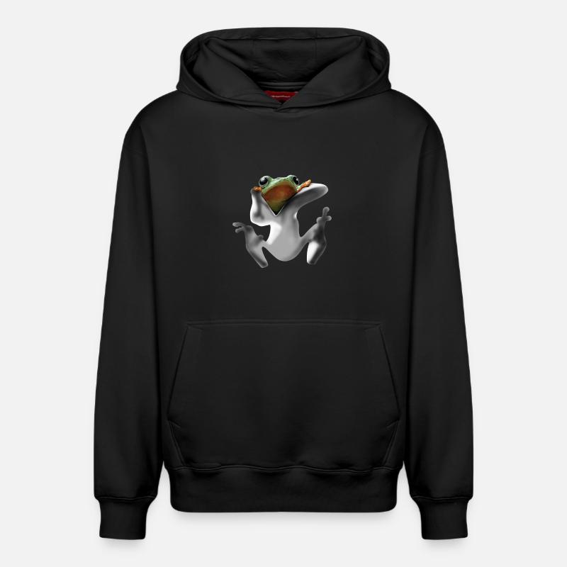 Frog - Sweat à capuche unisexe décontracté en coton biologique – de SPREAD - noir