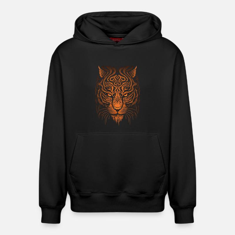 Tiger - Sweat à capuche unisexe décontracté en coton biologique – de SPREAD - noir
