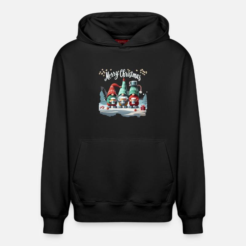 JOYEUX NOËL - Sweat à capuche unisexe décontracté en coton biologique – de SPREAD - noir