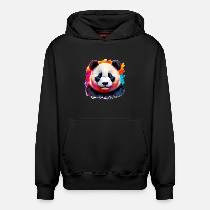 Panda - Sweat à capuche unisexe décontracté en coton biologique – de SPREAD - noir
