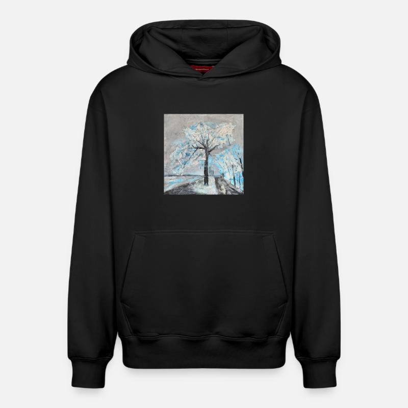 hiver - Sweat à capuche unisexe décontracté en coton biologique – de SPREAD - noir