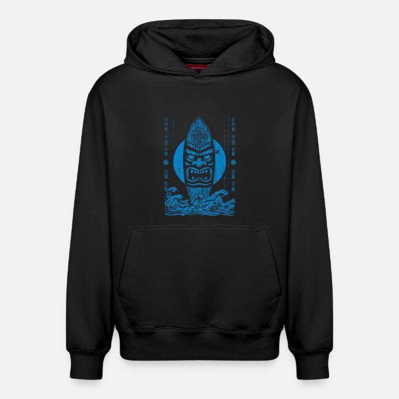 Tribu Tikki - Sweat à capuche unisexe décontracté en coton biologique – de SPREAD - noir