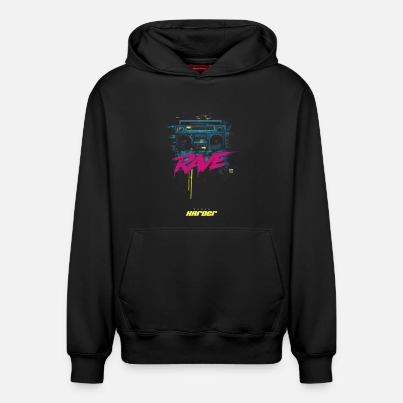 RAVE DANSEZ plus fort - Sweat à capuche unisexe décontracté en coton biologique – de SPREAD - noir