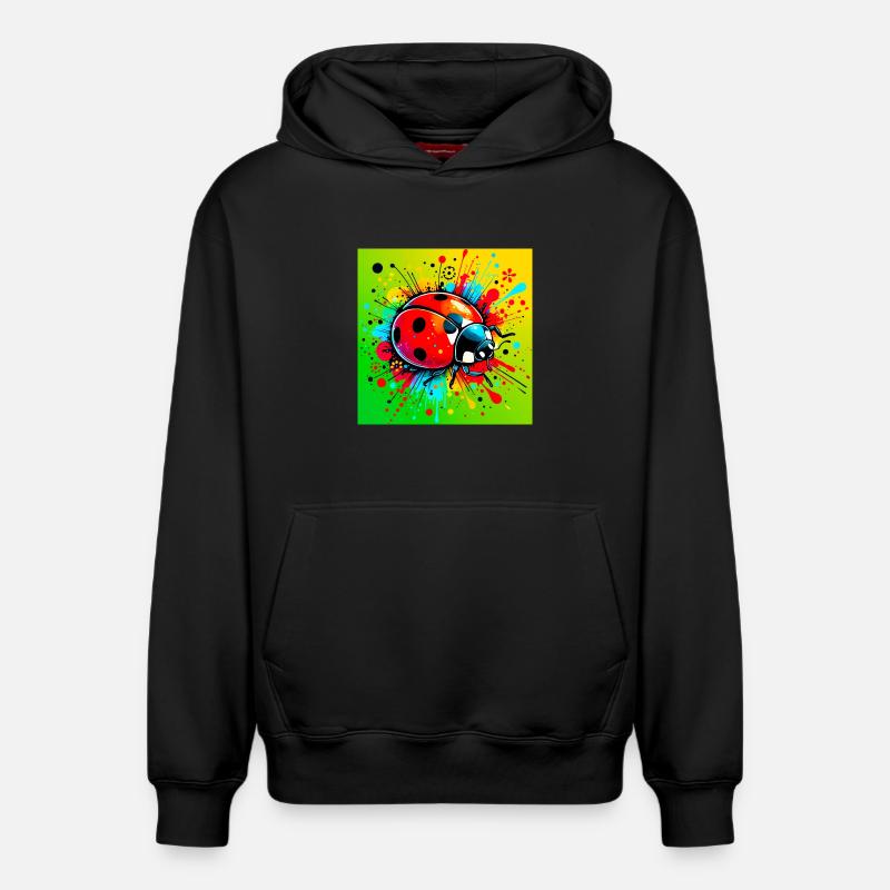 coccinelle - Sweat à capuche unisexe décontracté en coton biologique – de SPREAD - noir