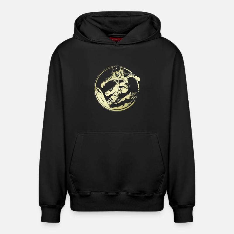Snowboarder Silhouette - Sweat à capuche unisexe décontracté en coton biologique – de SPREAD - noir