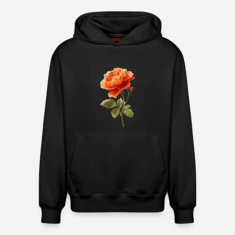 Rose orangée - Sweat à capuche unisexe décontracté en coton biologique – de SPREAD - noir