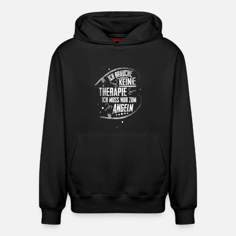 Pêche - Sweat à capuche unisexe décontracté en coton biologique – de SPREAD - noir