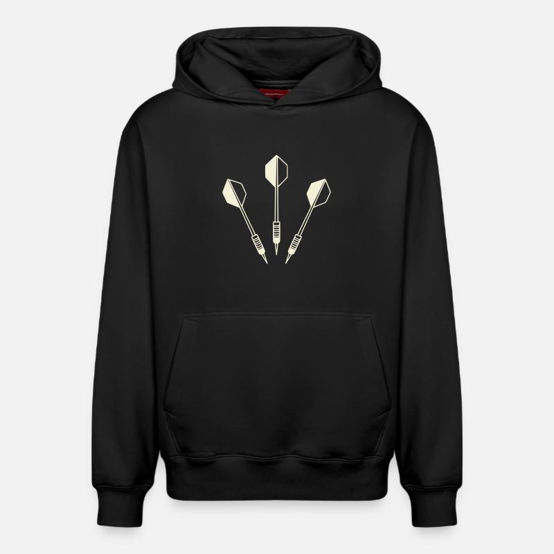 Trois Fléchettes - Set de Fléchettes - Sweat à capuche unisexe décontracté en coton biologique – de SPREAD - noir
