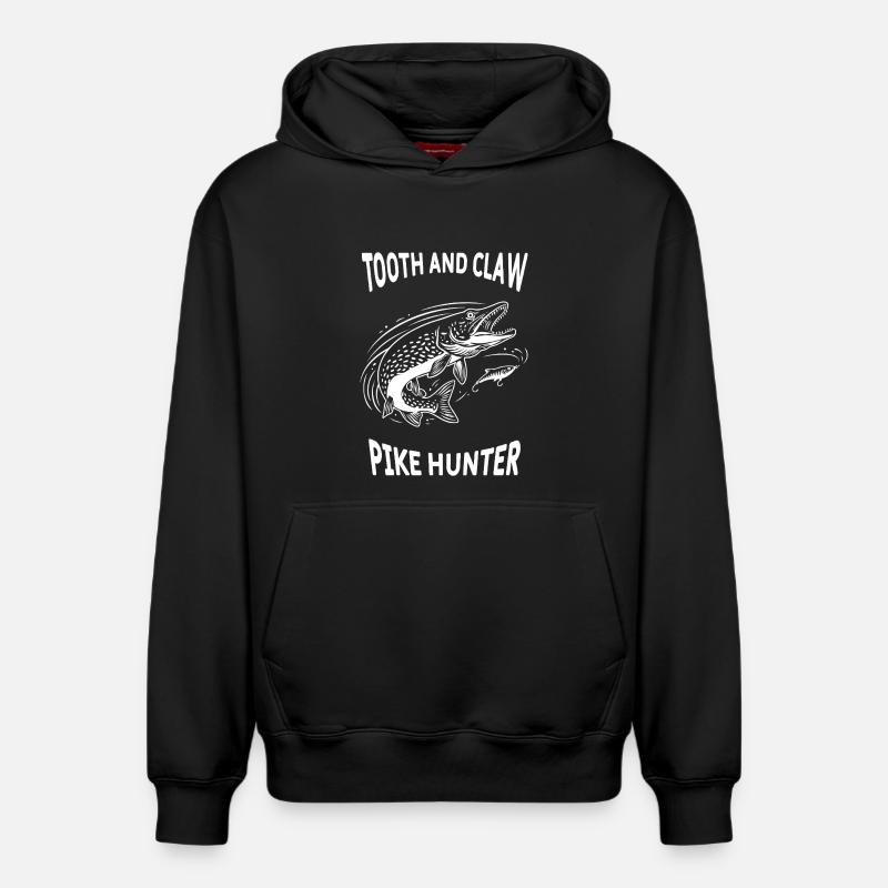 Pêche Rivière Brochet Pike Hunter - Sweat à capuche unisexe décontracté en coton biologique – de SPREAD - noir