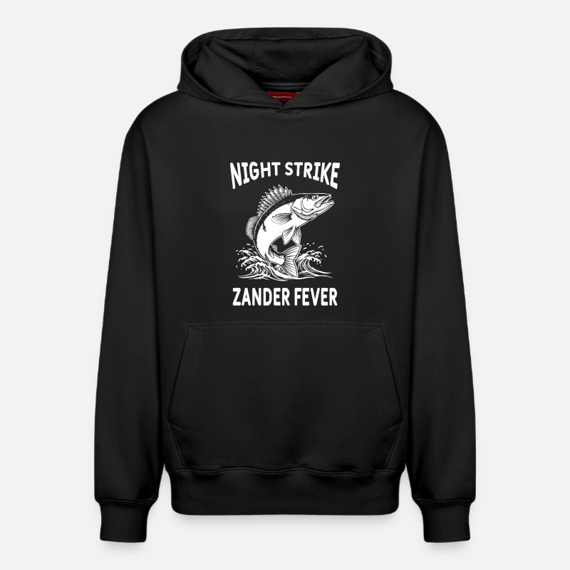 Pêche Rivière Sandre Night Strike - Sweat à capuche unisexe décontracté en coton biologique – de SPREAD - noir