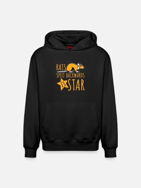 Rats Spelt Backwards Is Star Lustiger Ratte Spruch - Relaxed Unisex Organic Hoodie – by SPREAD - black