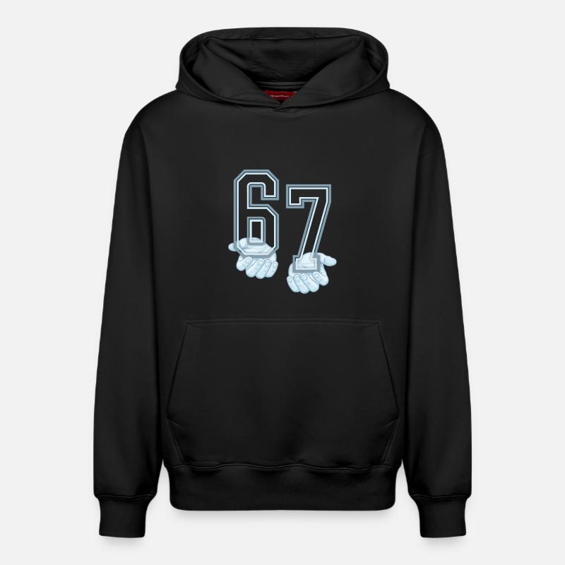 Six Seven 67 Meme - Sweat à capuche unisexe décontracté en coton biologique – de SPREAD - noir