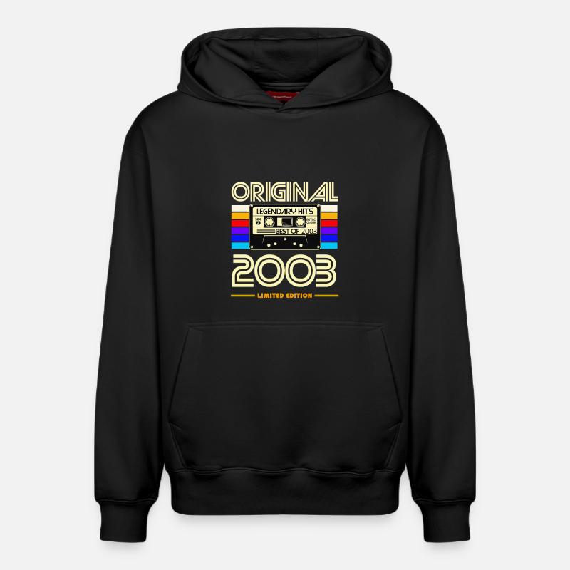 Original 2003 Cassette Édition Limitée - Sweat à capuche unisexe décontracté en coton biologique – de SPREAD - noir