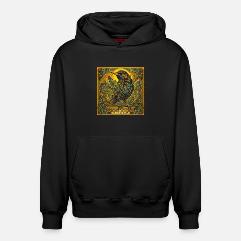 Blackbird, le Magicien - Sweat à capuche unisexe décontracté en coton biologique – de SPREAD - noir