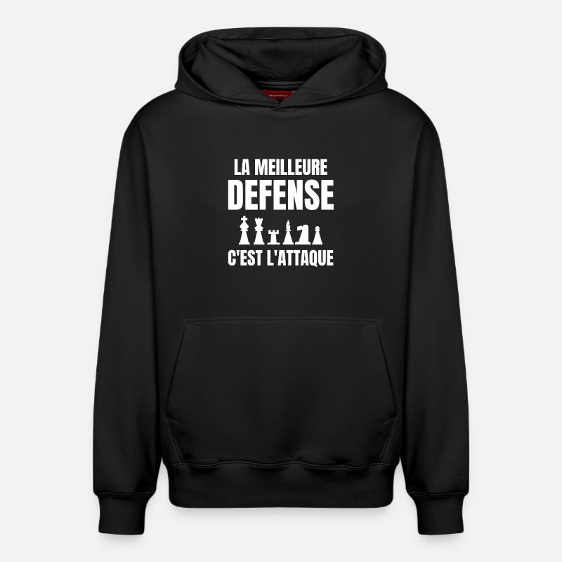 échec, échec et mat, joueur d'échecs - Sweat à capuche unisexe décontracté en coton biologique – de SPREAD - noir