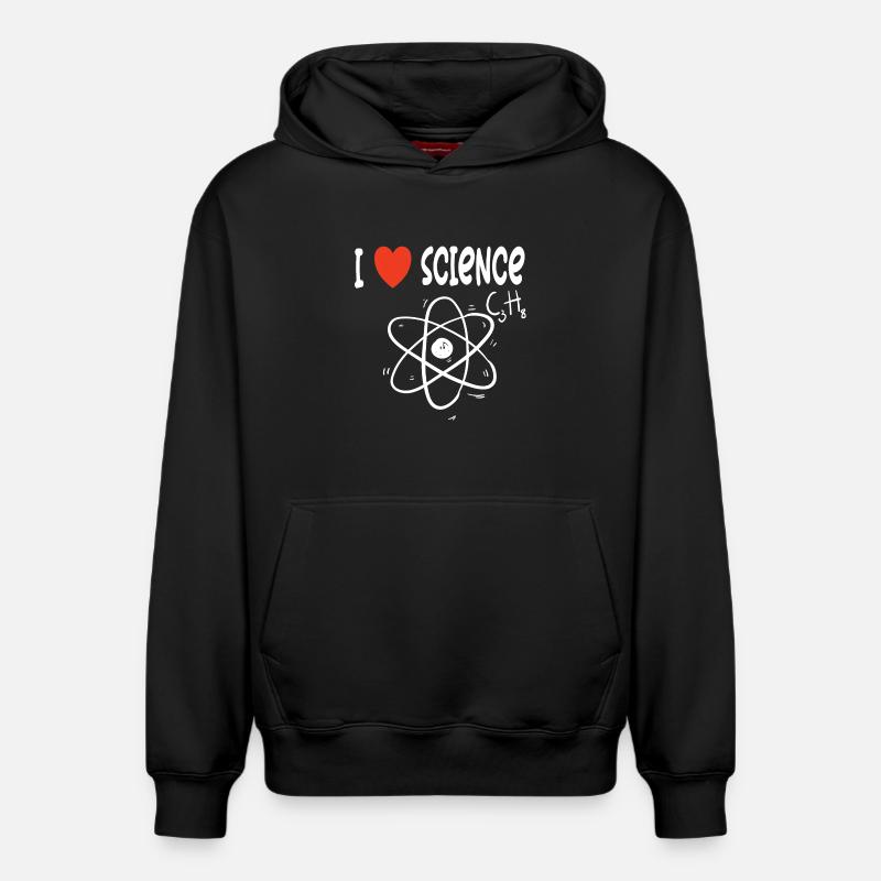 J’aime la science - Sweat à capuche unisexe décontracté en coton biologique – de SPREAD - noir