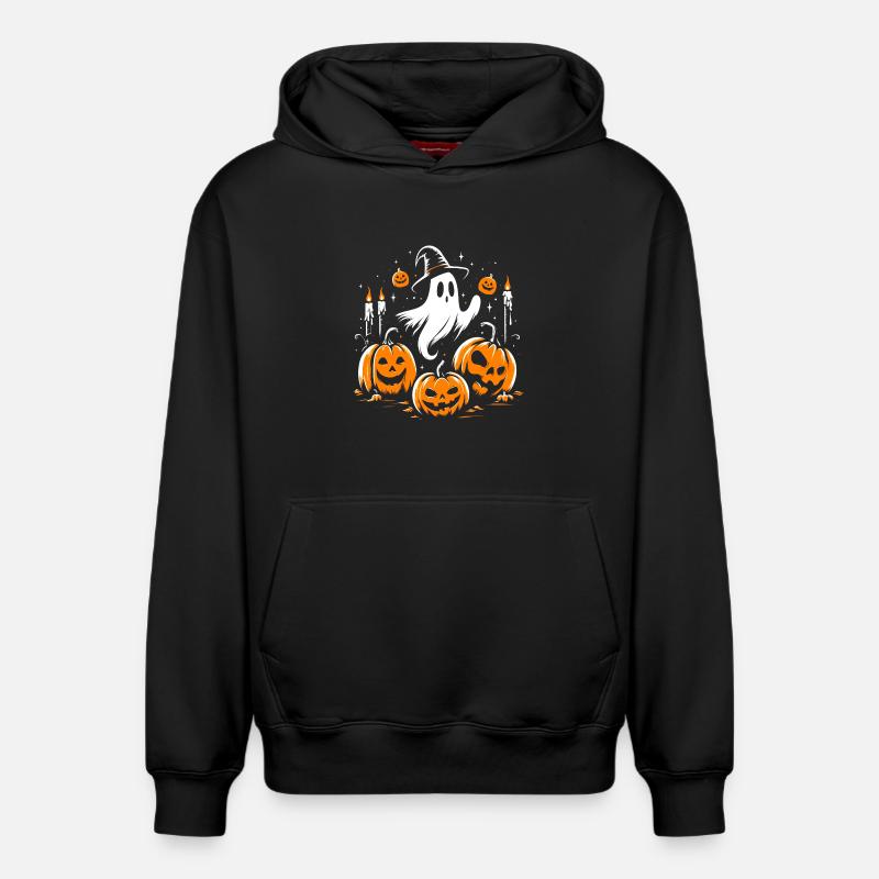 Fantôme d’Halloween - Sweat à capuche unisexe décontracté en coton biologique – de SPREAD - noir