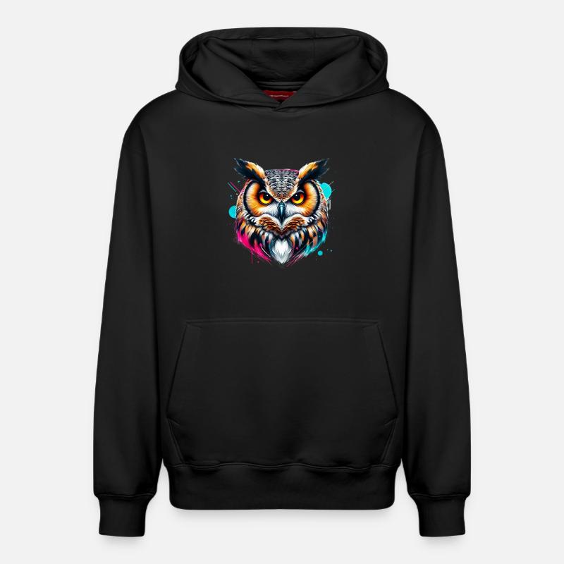 Hibou - Sweat à capuche unisexe décontracté en coton biologique – de SPREAD - noir