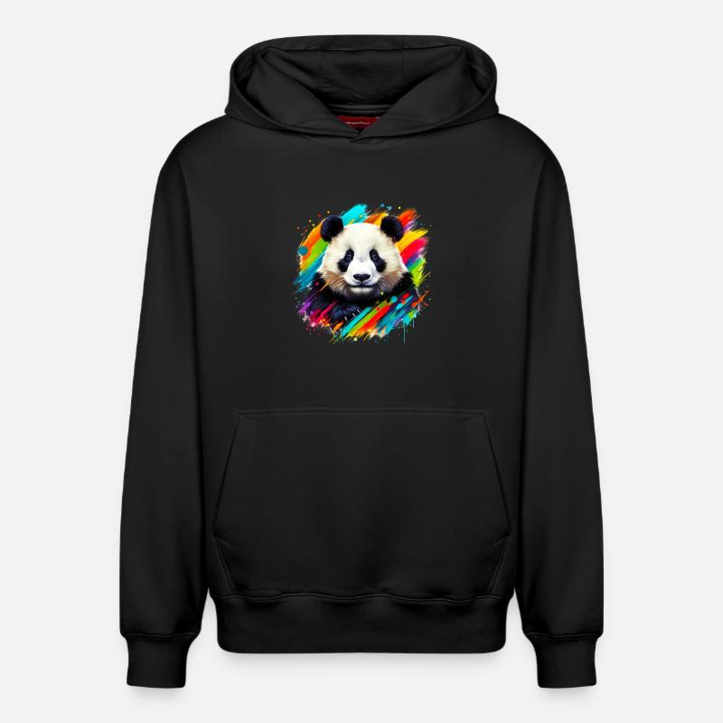 Panda - Sweat à capuche unisexe décontracté en coton biologique – de SPREAD - noir