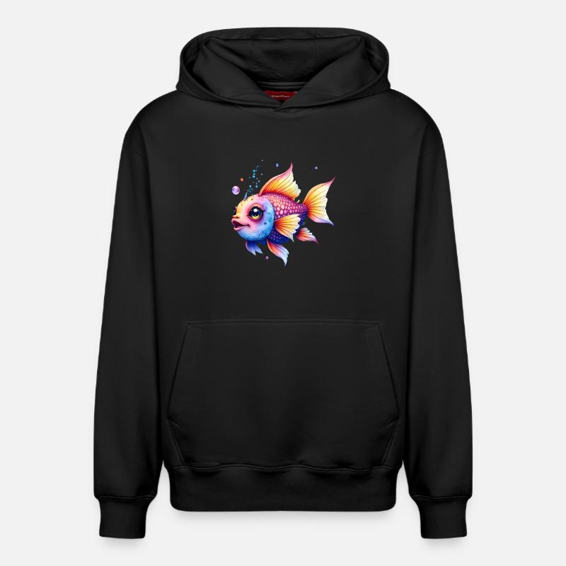 Lebendiger Regenbogenwassermann - Relaxed Unisex Organic Hoodie – von SPREAD - Schwarz