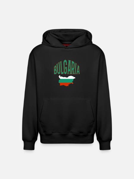 Bulgarie - Sweat à capuche unisexe décontracté en coton biologique – de SPREAD - noir