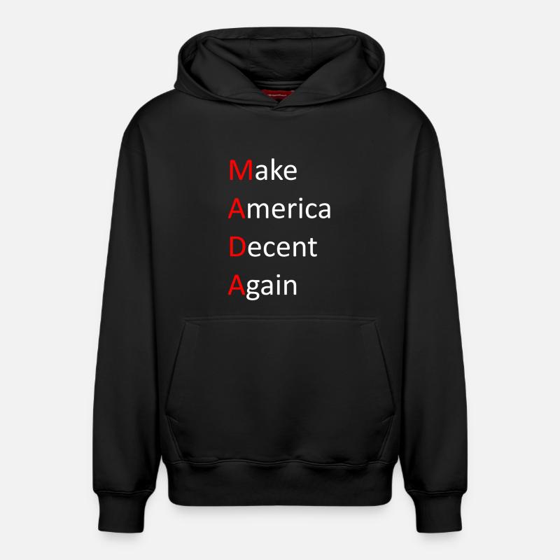 Make_America_Decent_Again - Sweat à capuche unisexe décontracté en coton biologique – de SPREAD - noir