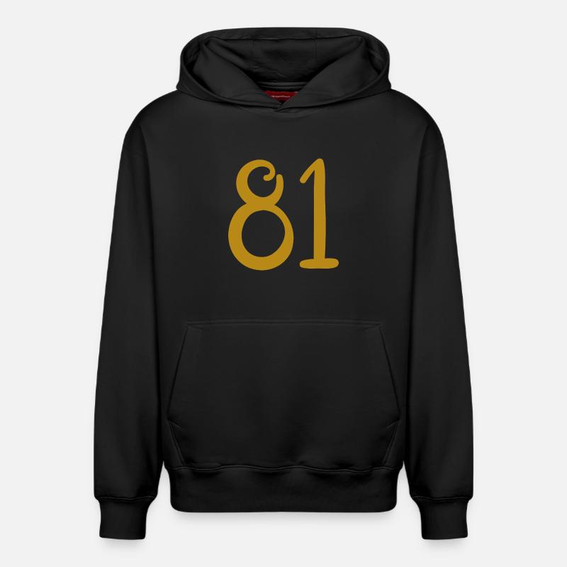 81 - Relaxed Unisex Organic Hoodie – von SPREAD - Schwarz