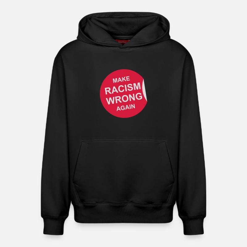 make racism wrong again - Relaxed Unisex Organic Hoodie – von SPREAD - Schwarz