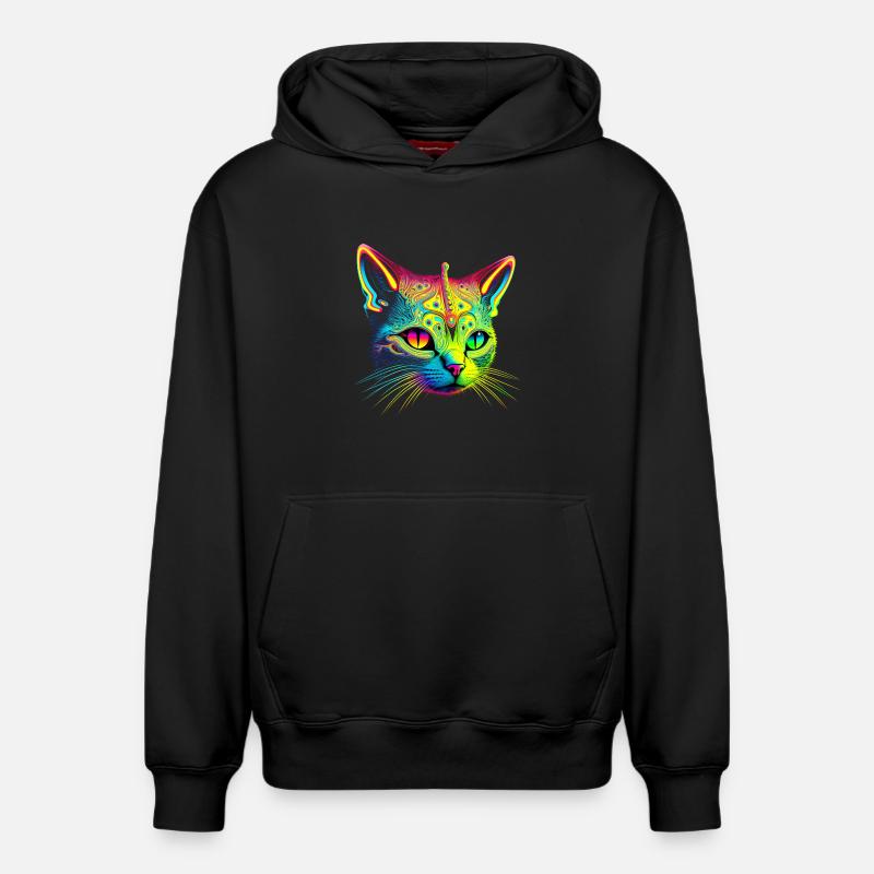 Chat extraterrestre - Sweat à capuche unisexe décontracté en coton biologique – de SPREAD - noir