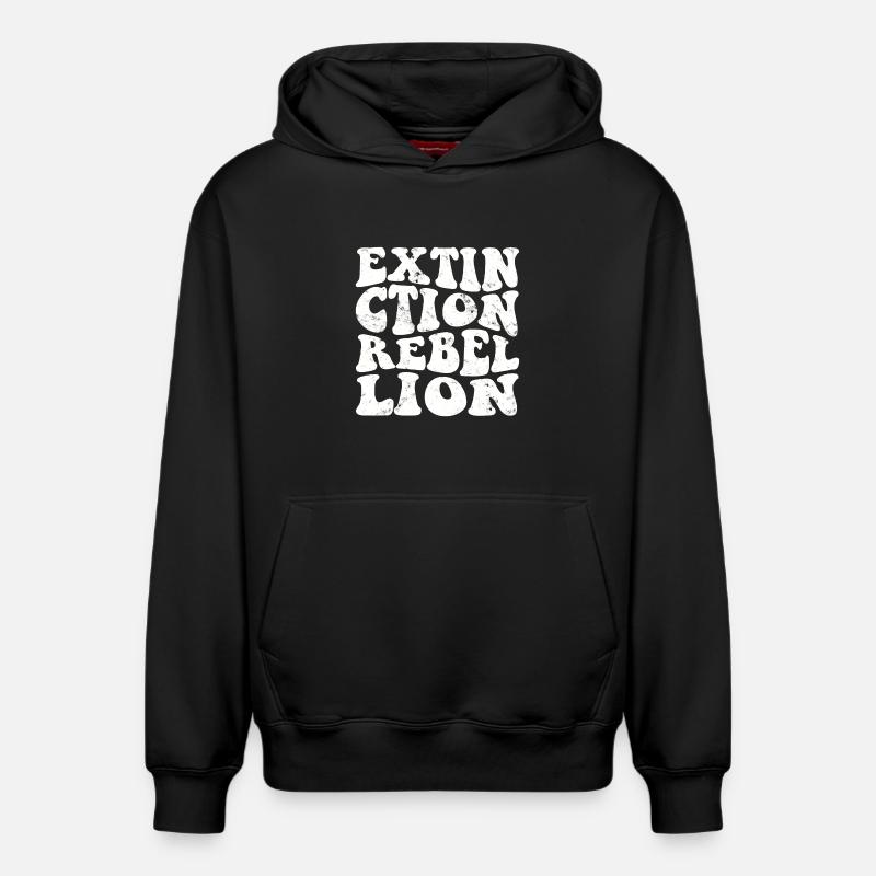 Extinction Rebellion Rétro blanc - Sweat à capuche unisexe décontracté en coton biologique – de SPREAD - noir