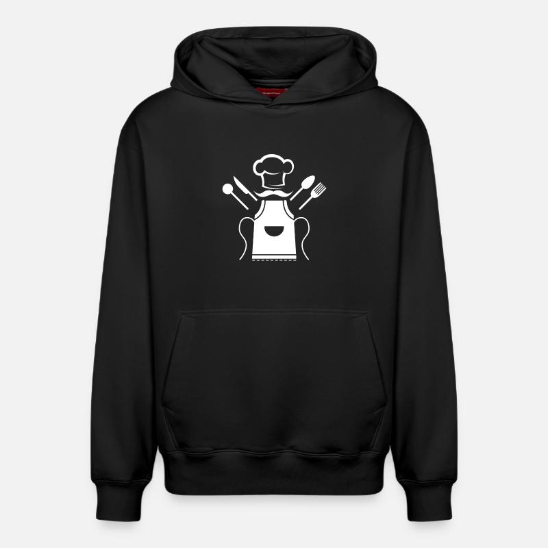 cuisiner, cuisinier, super cuisinier - Sweat à capuche unisexe décontracté en coton biologique – de SPREAD - noir