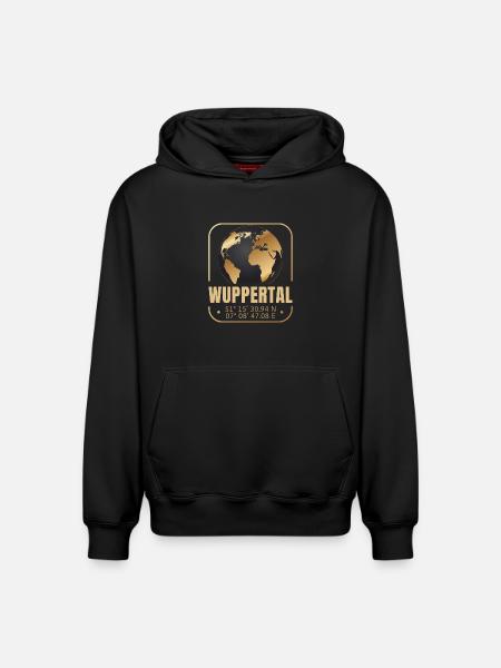 Wuppertal - Relaxed Unisex Organic Hoodie – von SPREAD - Schwarz
