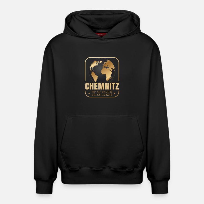 Chemnitz - Relaxed Unisex Organic Hoodie – von SPREAD - Schwarz