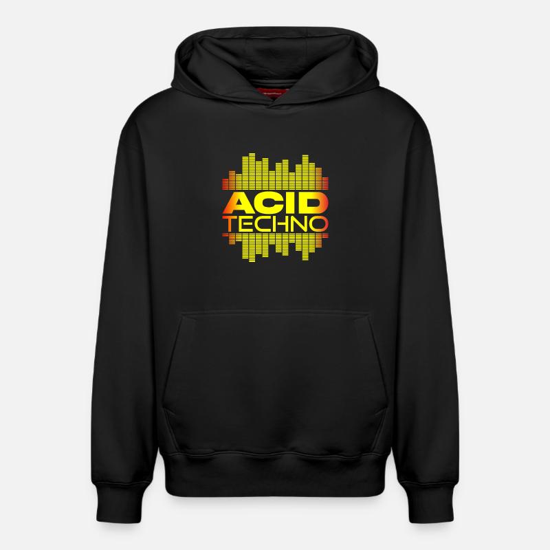 Acid Techno Pulse - Sweat à capuche unisexe décontracté en coton biologique – de SPREAD - noir