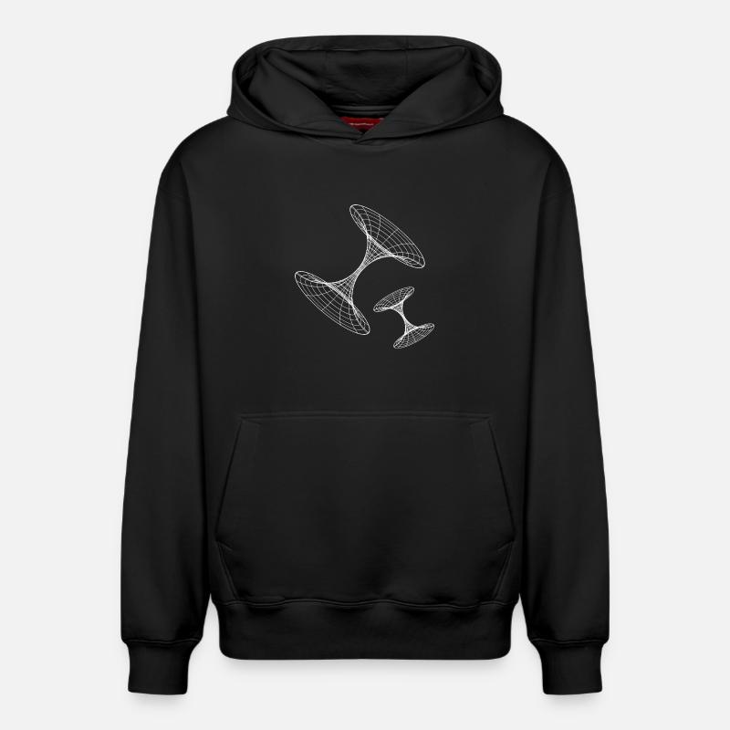 Wireframe Vortex Geometry - Relaxed Unisex Organic Hoodie – by SPREAD - black