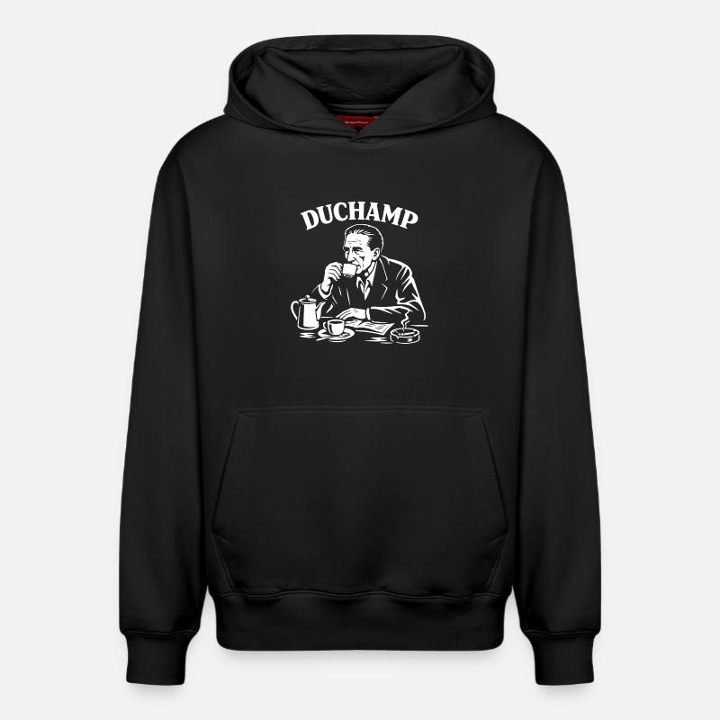 Marcel Duchamp Dada Coffee Portrait - Sweat à capuche unisexe décontracté en coton biologique – de SPREAD - noir