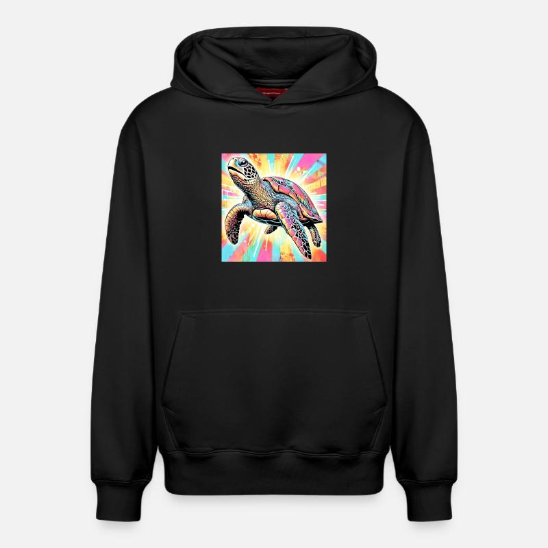 turtle - Relaxed Unisex Organic Hoodie – by SPREAD - black